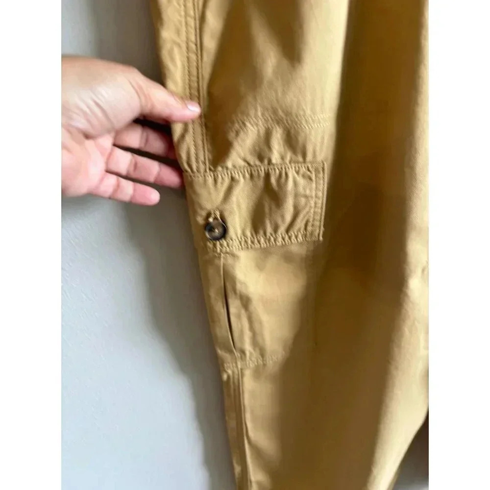 Avec Les Filles Womens Anthropologie Drawstring Cargo Baggy Pants Khaki Tan Sz L - Picture 7 of 15
